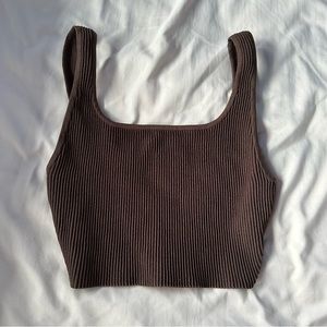 aritzia dark brown tank
